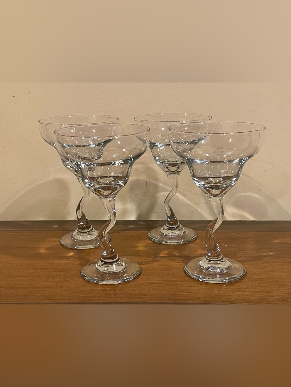 Libby Z-stem 12oz. Margarita glasses, Set of 4, EUC, Party, Barware, Coastal